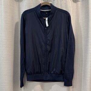 NWT Banana Republic Men's Blue Bomber Jacket Zip closure Size M